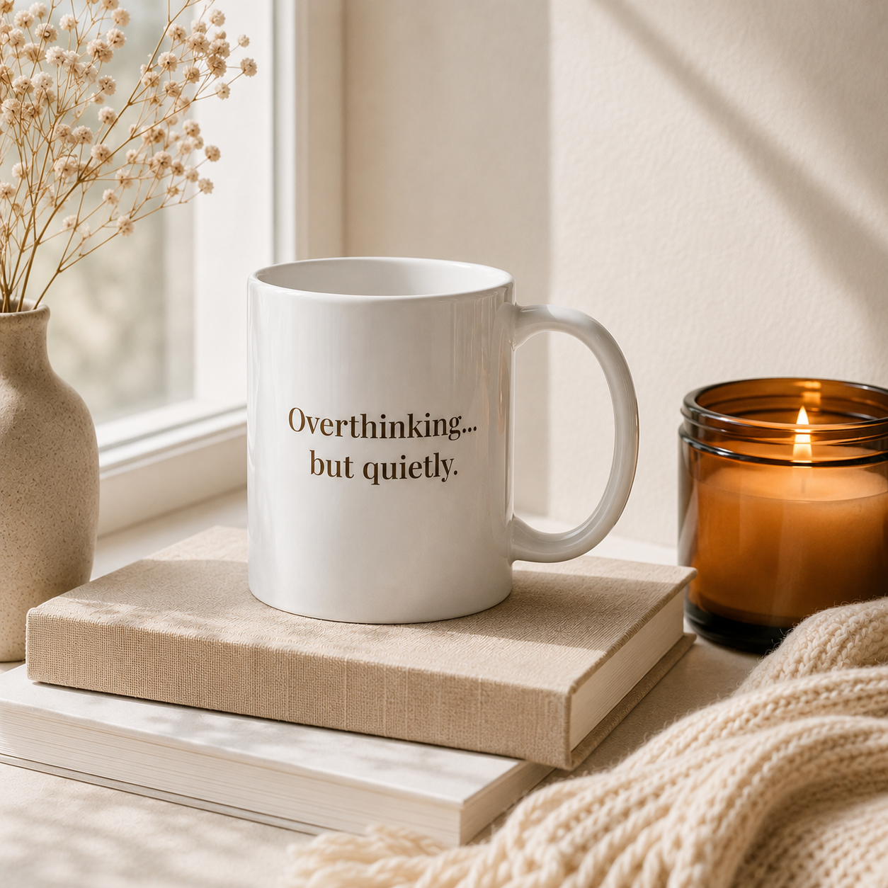 Poetry Mug - "Overthinking... but quietly.