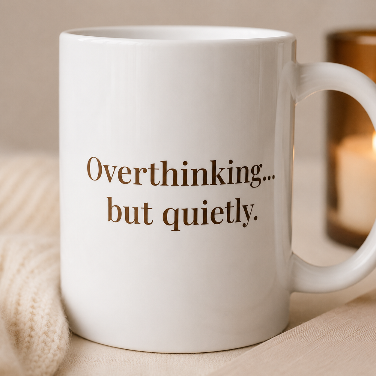 Poetry Mug - "Overthinking... but quietly.