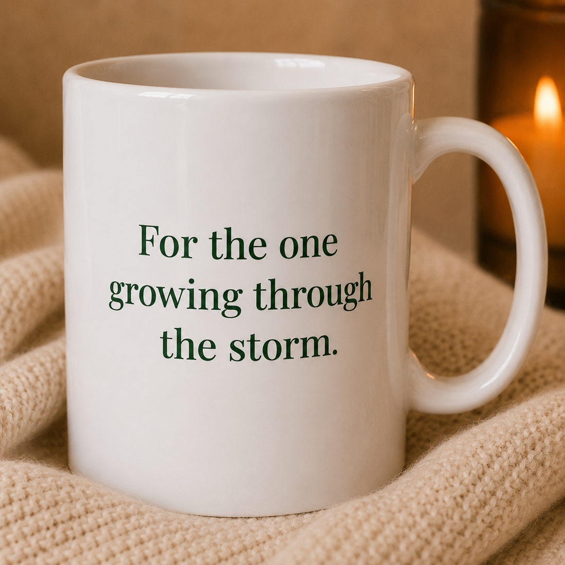 Poetry Mug - "For the one growing through the storm."