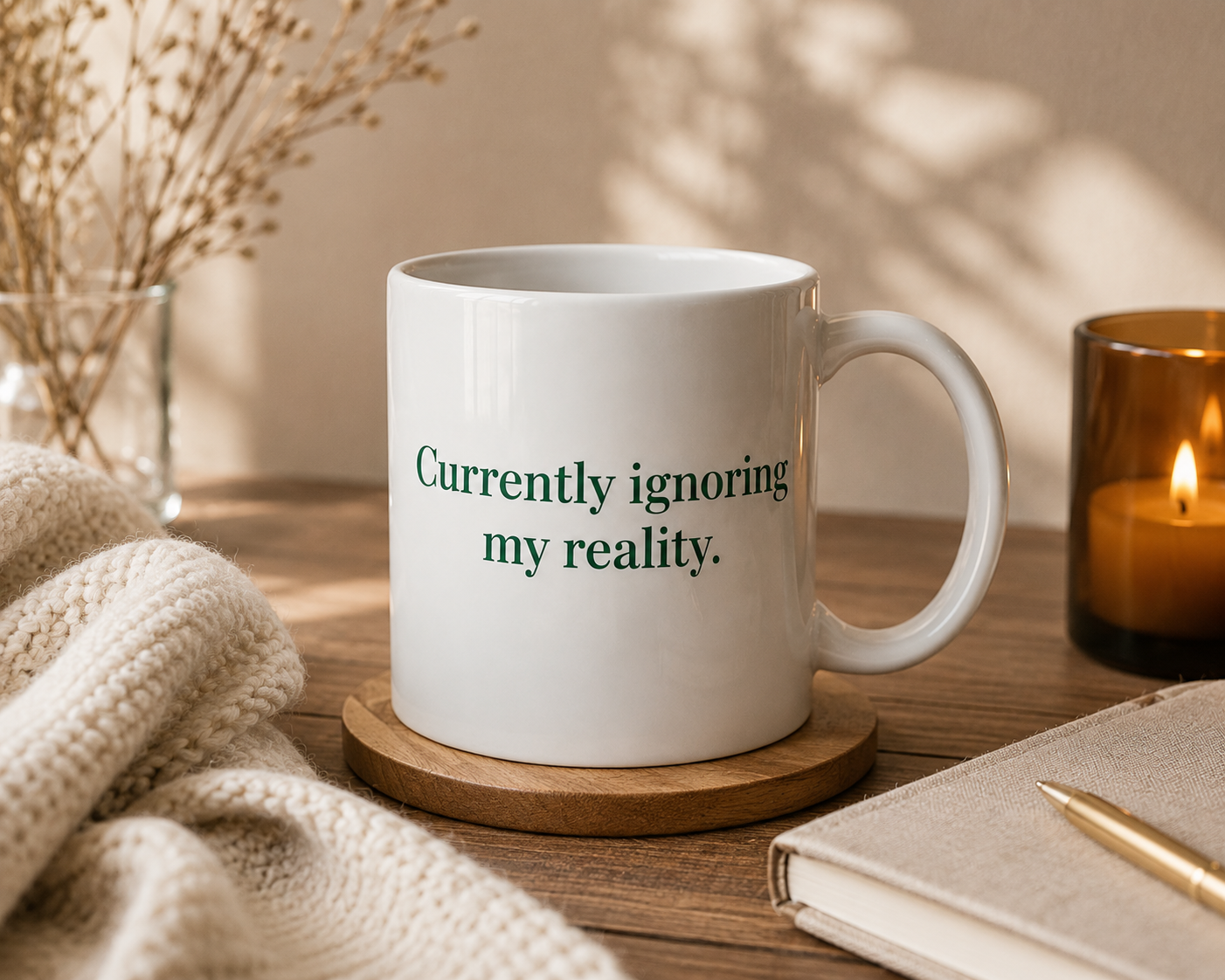 Poetry Mug - "Currently ignoring my reality."