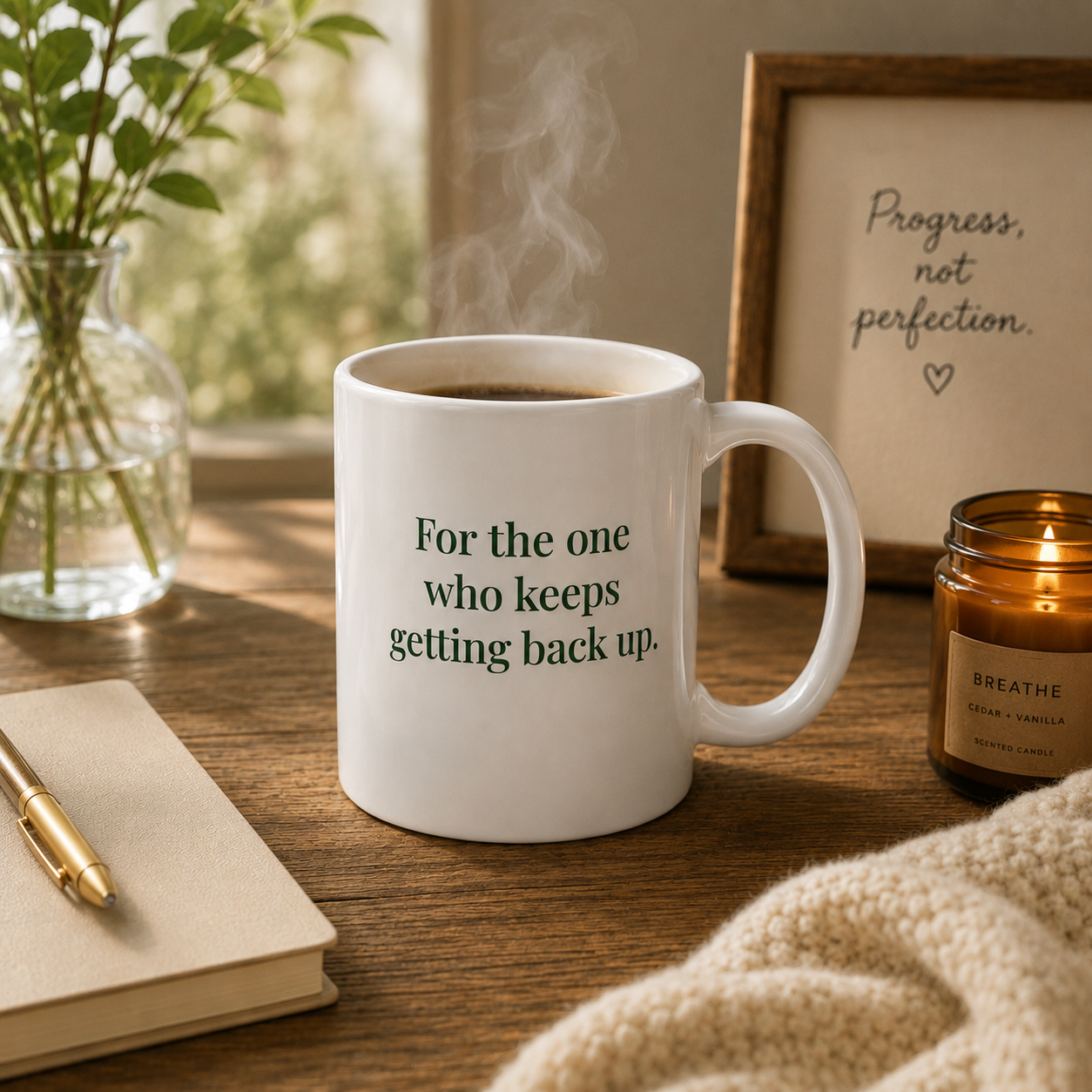 Poetry Mug - "For the one who keeps getting back up."