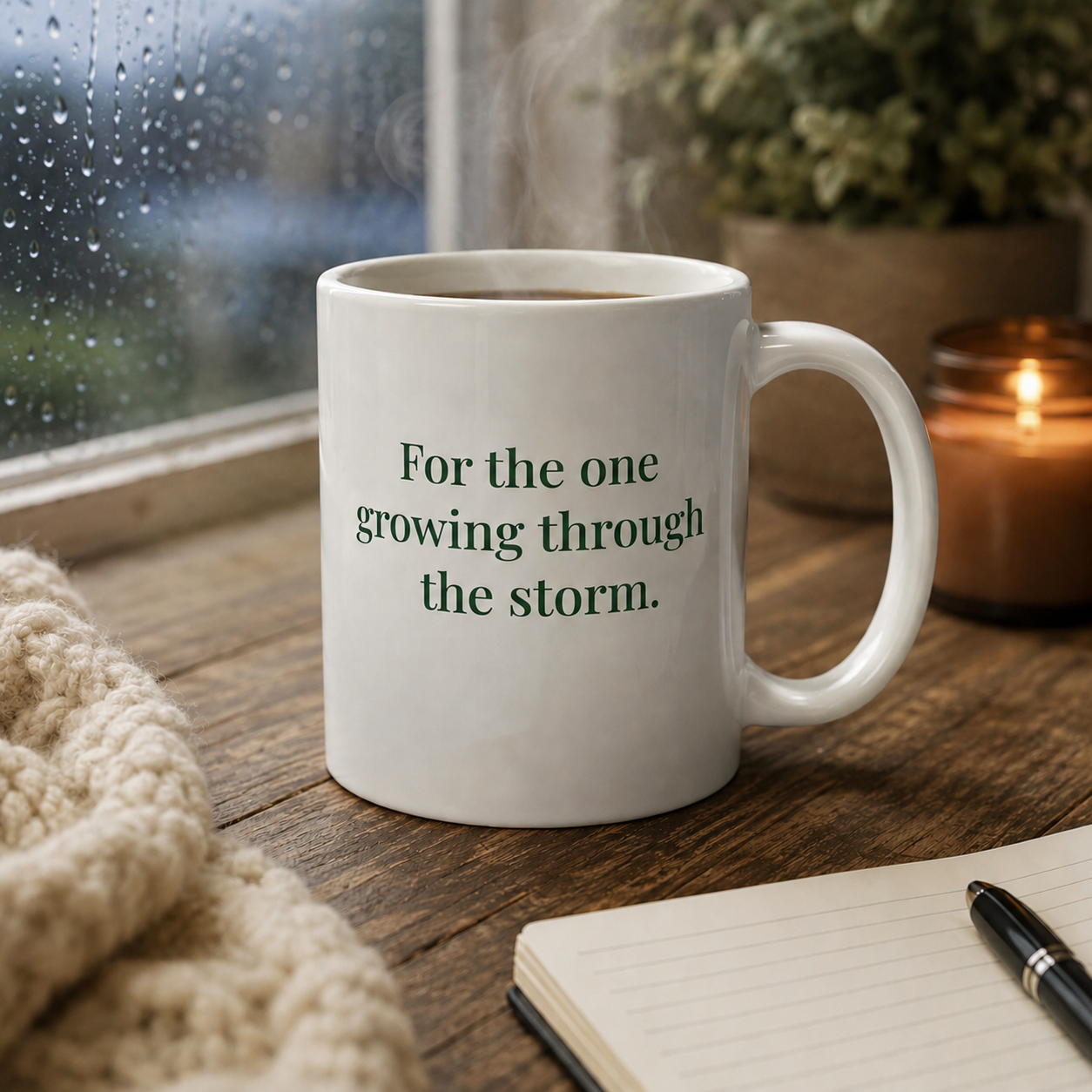 Poetry Mug - "For the one growing through the storm."