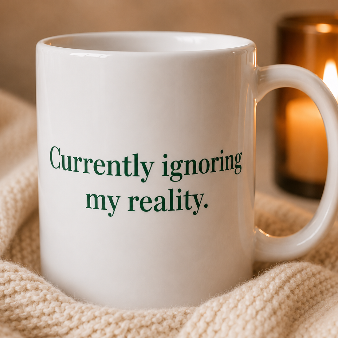Poetry Mug - "Currently ignoring my reality."