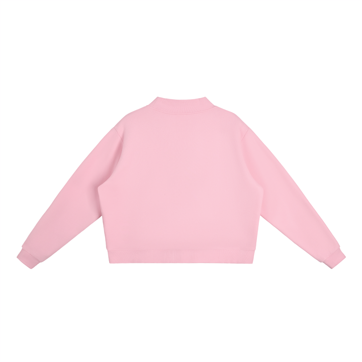 Essential Fleece Mock-Neck Crew Sweatshirt