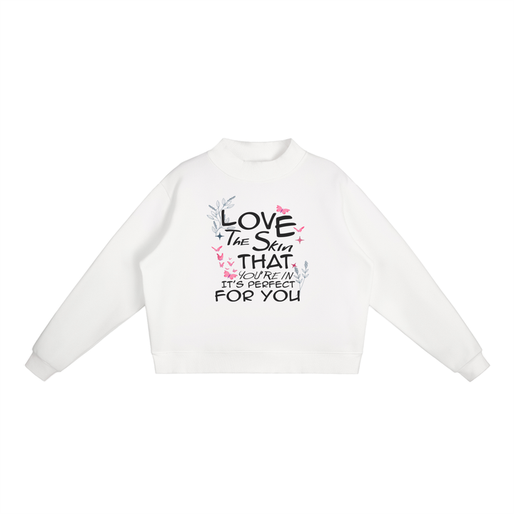 Essential Fleece Mock-Neck Crew Sweatshirt