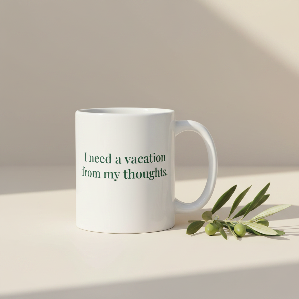 I Need a Vacation Mug with Olive Branch