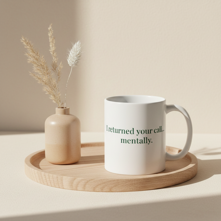 Mug with Vase on Cream Background